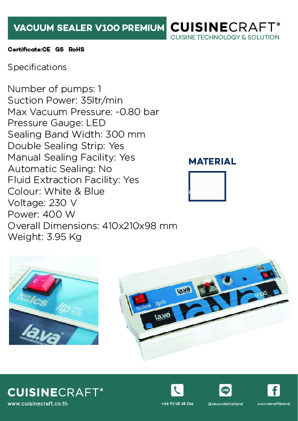 Lava V.100® Premium X vacuum sealer - double seal